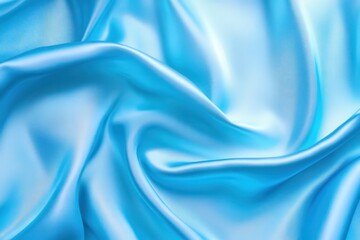 Draped Light Blue Silk Fabric Texture Background