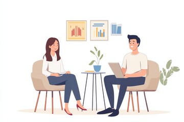 Psychology, Happy asian young couple, patient consulting problem mental health with psychologist, psychiatrist at clinic together, relationship