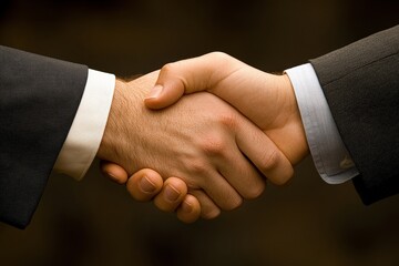two business people shaking hands after contract is done