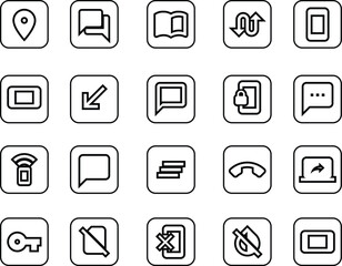 Chat, speaking line, and glyph outline icon collection. Minimal icon and symbol series vector illustration