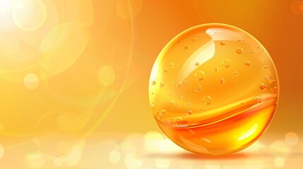 Realistic Omega 3 Fat Droplet Oil Ball Cartoon V