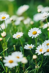 Obraz premium White daisies in the meadow