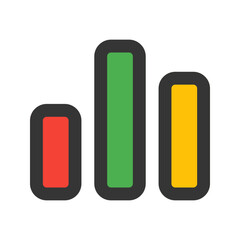 graph bar outline fill icon