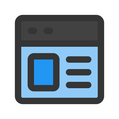landing page outline fill icon