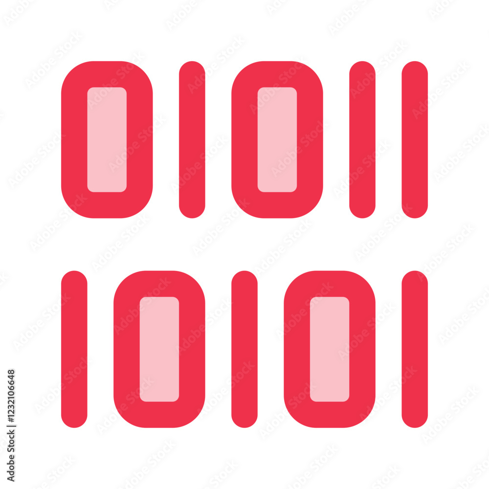 Wall mural binary code outline fill icon