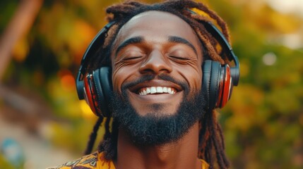 Man with Dreadlocks and Headphones