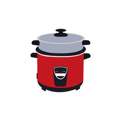 Red Electric Rice Cooker Illustration