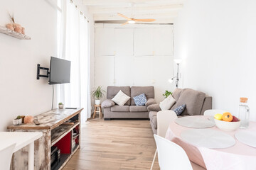 Modern and bright living room of an apartment