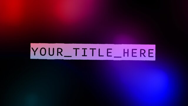 Flashing Police Lights Crime Scene Title Intro