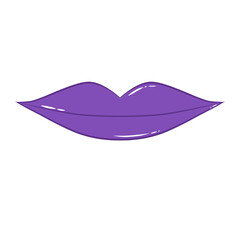 lips hand draw purple line cute cartoon illustration for decoration pattern or creative idea