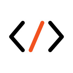 Obraz premium coding outline color icon