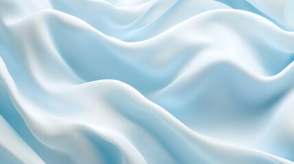 Obraz premium Blue silk fabric texture. Abstract background with smooth satin cloth with waves and drapery. Surface of luxury flowing textile, vector realistic illustration