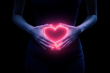 young woman gripping her stomach have abdominal pain