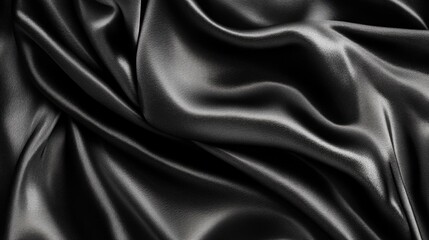 Black Satin Material Close Up