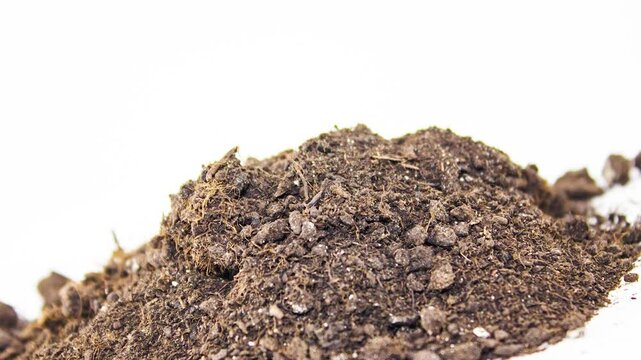 Earth, subsoil on a white background. Pile of earth, animation.
