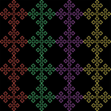 India stitch Kasuti embroidery abstract artwork seamless geometric pattern printed background fabric wallpaper hand drawn line colorful black ethnic

