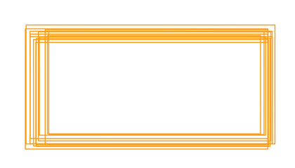 Rectangle line frame hand draw orange sign or marking or checking illustration for decoration pattern or creative idea