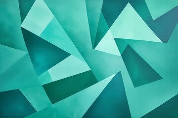 Obraz premium Vibrant abstract background featuring overlapping geometric shapes in shades of green and turquoise.