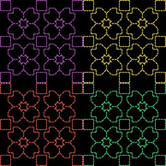 india stitch Kasuti embroidery ethnic abstract artwork seamless geometric pattern printed background fabric wallpaper hand drawn line
