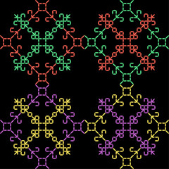 india stitch Kasuti embroidery ethnic abstract artwork seamless geometric pattern printed background fabric wallpaper hand drawn line
