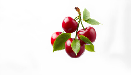 red cherries isolated on transparent background Generative Ai. freshness 2