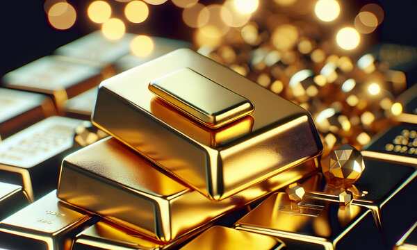 Edel gl&auml;nzende Goldbarren 