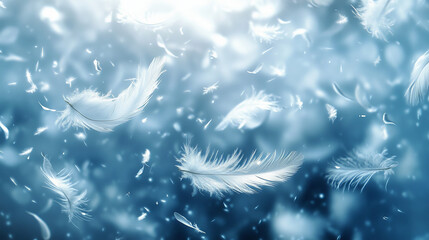Falling white soft feathers, bird plumage splash. Fluffy quills flying and floating in air. Lightweight feathers isolated on transparent background, vector realistic illustration