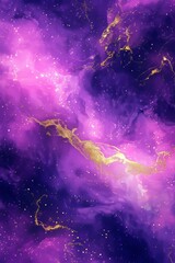 Naklejka premium Abstract Watercolor Background In Pink, Purple And Gold With Abstract Forms, Dreamy And Ethereal
