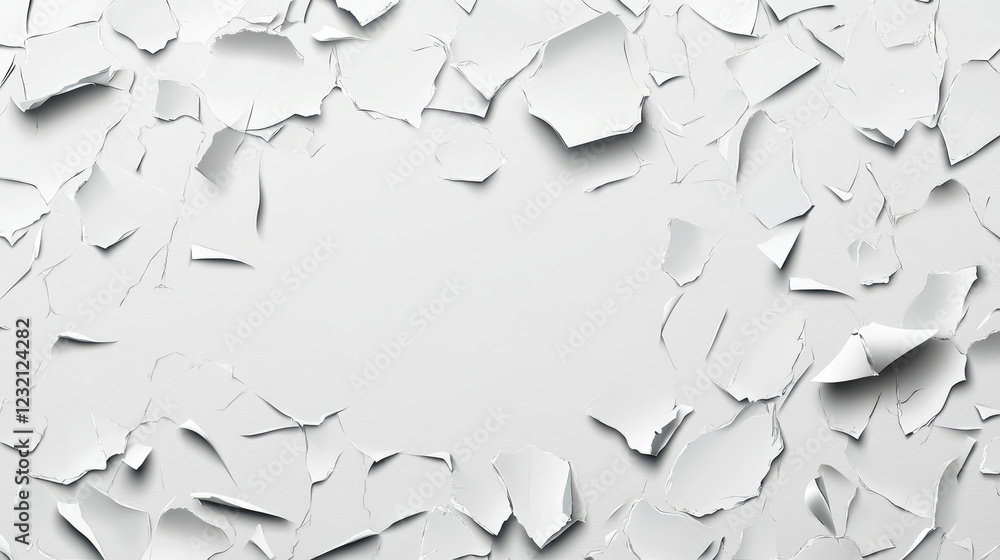 Poster torn paper sheets set isolated on background. vector realistic illustration blank crumpled notebook 