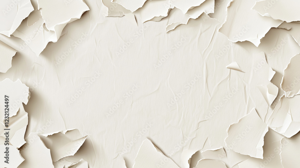 Aufkleber torn paper sheets set isolated on background. vector realistic illustration blank crumpled notebook 