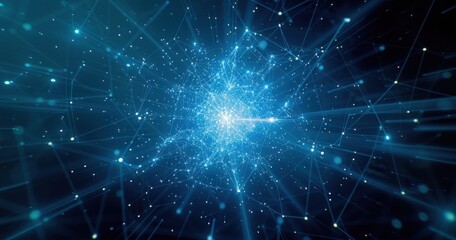 A blue starburst with many points of light