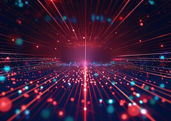 Obraz premium A bright red and blue background with many small dots