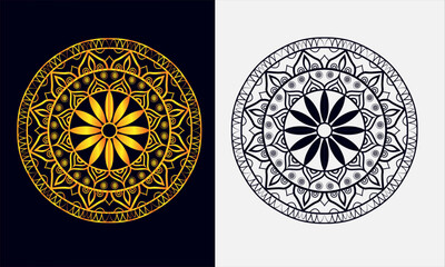Circular pattern in the form of a mandala. Ornamental luxury mandala pattern. Vector hand drawn doodle mandala.
