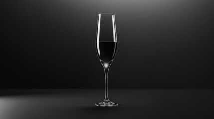 Fototapeta premium Champagne glass silhouette visualized with an artistic minimalist design, highly detailed