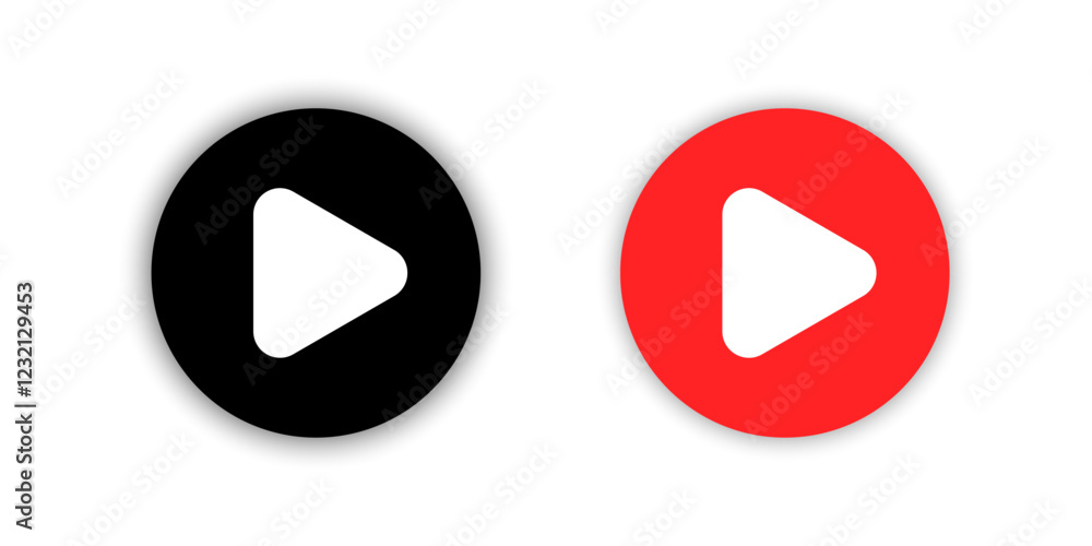 Poster play button. media player button illustration. player buttons