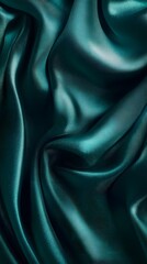 Obraz premium Emerald Silk Drape: A luxuriously soft emerald green silk fabric drapes in elegant folds, showcasing the rich color and delicate texture.