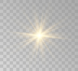 Transparent yellow sunlight special lens flash light effect. Front solar flare lenses	