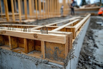 Builder inspection consultancy. Inspector checking material and structure in construction