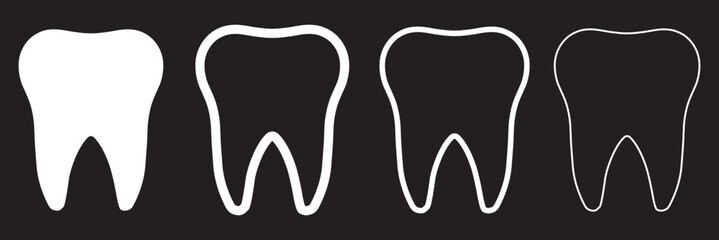 Cute teeth vector illustration. Tooth or teeth icons for dentistry clinic, toothpaste and dental mouthwash. Eps 10.