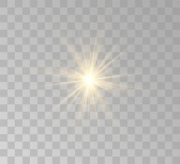 Transparent yellow sunlight special lens flash light effect. Front solar flare lenses	