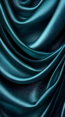 Obraz premium Emerald Drape: A luxurious and captivating image of smooth, flowing emerald green satin fabric. The elegant folds and subtle sheen create a sense of depth and texture.