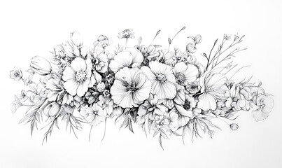 flowers and leaves in pictures illustrator2D