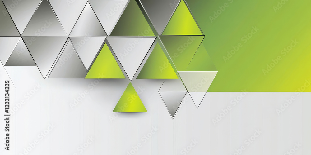 Poster green and silver geometric universal background for business presentation. abstract seamless pattern