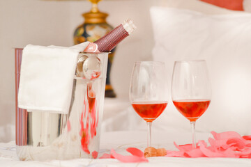 glass of red wine on a table