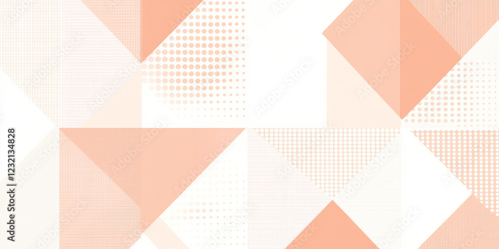 Poster soft peach and white geometric background for business presentation. abstract minimalist seamless pa