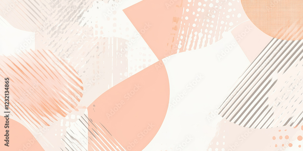 Aufkleber soft peach and white geometric background for business presentation. abstract minimalist seamless pa