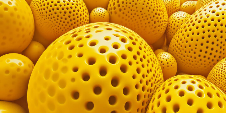 Mustard yellow spherical carbon textures with bold, smooth patterns. A warm and energetic modern aesthetic.