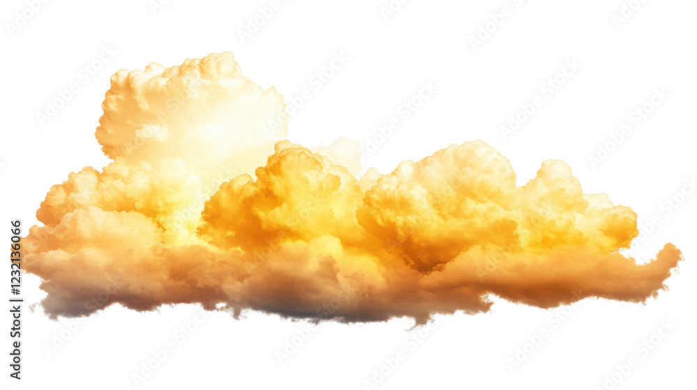 Aufkleber golden cloudscape with transparent background creating dramatic sky effect