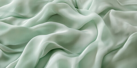 Fototapeta premium Mint green textures wallpaper featuring silk-smooth abstract waves. The fresh, light tones create a modern and natural high-definition background.