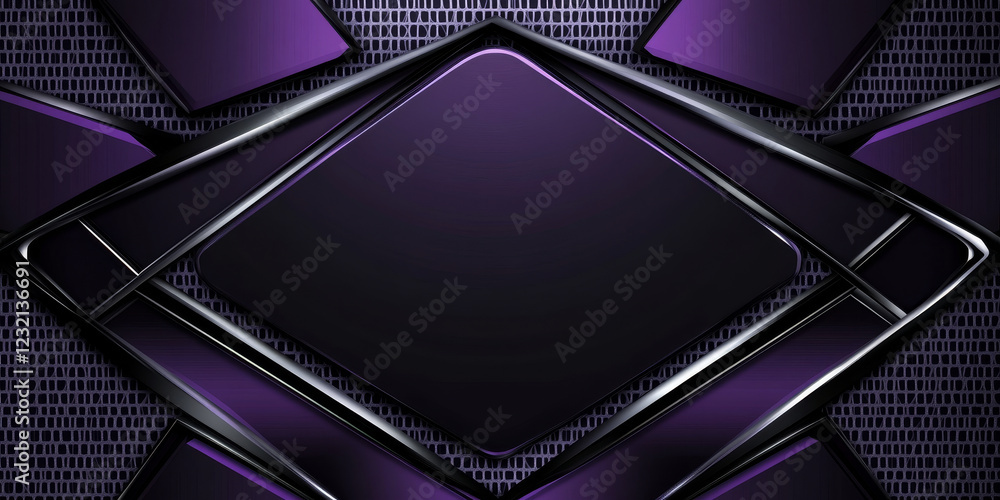 Aufkleber dark purple and silver geometric background for business presentation. abstract seamless triangular 